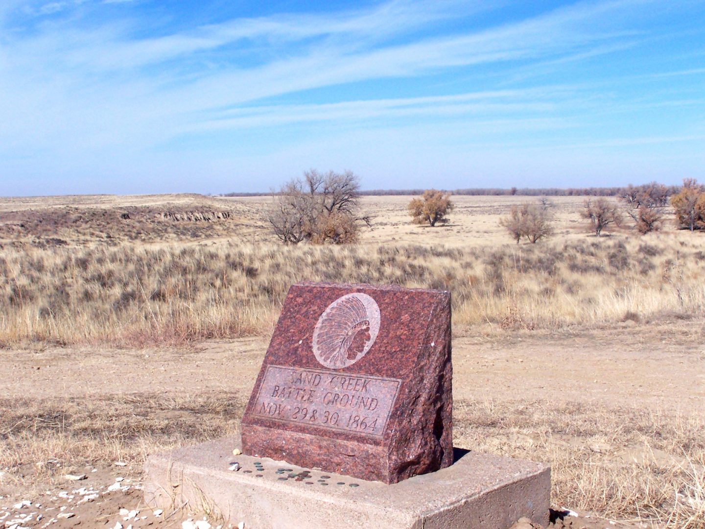 Monument commemorating Native American history at Sand Creek Massacre National Historic Site